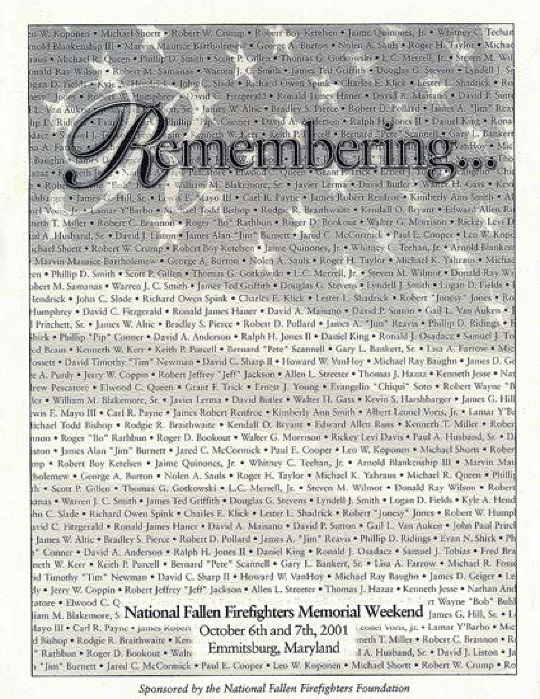 2001 Remembrance Book